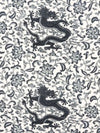 Scalamandre Fabric Chi'En Dragon Linen Print Charcoal SC165580005