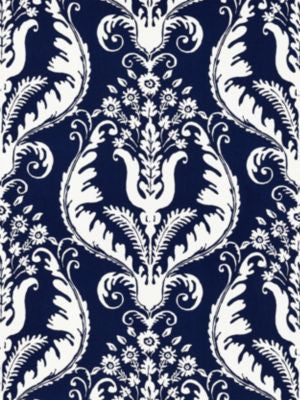 Primavera Linen Print Navy SC165970005 by Scalamandre Designer Fabric BOTANICA 52% LINEN 48% COTTON SWITZERLAND LIGHT DUTY Horizontal: 25.25" and Vertical: 28" 57 - Swanky Fabrics -