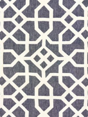Linen Lattice Indigo & Greige SC271490005 by Scalamandre Designer Fabric MODERN LUXURY 89% LINEN 9% VISCOSE 2% NYLON INDIA LIGHT DUTY Horizontal: 23" and Vertical: 25" 53 - Swanky Fabrics -