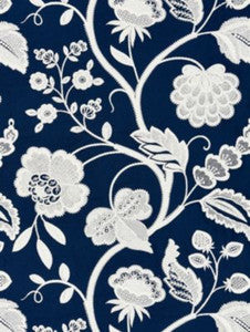 Scalamandre Fabric Kensington Embroidery Navy SC271510005