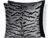 Tigre/Velvet Pillow 22 X 22 - Silver & Black / Black SCATIGRPILL0005 by Scalamandre Designer Pillow