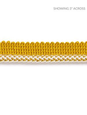 Georgica Braided Cord Brass SCC3030005 by Scalamandre Designer Trim HAMPTONS TRIMMINGS 38% ACETATE 29% VISCOSE 27% ACRYLIC, 6% COTTON ITALY LIGHT DUTY Horizontal: and Vertical: 0.25 - Swanky Fabrics -