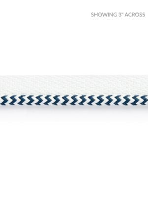Zig Zag Cord Indigo SCC3130005 by Scalamandre Designer Trim ISOLA INDOOR / OUTDOOR 99% POLYOLEFIN, 1% POLYESTER UNITED KINGDOM HEAVY DUTY Horizontal: and Vertical: 0.25 - Swanky Fabrics -
