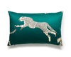 Leaping Cheetah Pillow 14 X 22 - Evergreen SCLCHEETPIL0005 by Scalamandre Designer Pillow