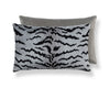 Tigre/Velvet Pillow 22 X 14 - Silver & Black / Grey Flannel SCMBDK261670005 by Scalamandre Designer Pillow