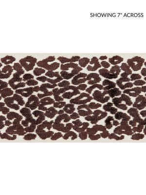 Leopard Velvet Tape Espresso SCT32770005 by Scalamandre Designer Trim ORIANA 50% VISCOSE 50% COTTON INDIA LIGHT DUTY Horizontal: 5.25" and Vertical: 4.25 - Swanky Fabrics -