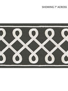 Scalamandre Trim Soutache Embroidered Tape Charcoal SCT32810005