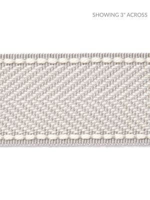 Montauk Herringbone Tape Silver Grey SCT32850005 by Scalamandre Designer Trim HAMPTONS TRIMMINGS 99% ACRYLIC 1% POLYESTER CHINA LIGHT DUTY Horizontal: and Vertical: 1.88 - Swanky Fabrics -