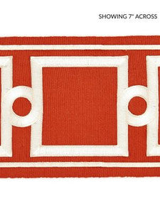 Scalamandre Trim Square Link Embroidered Tape Carnelian SCT32870005
