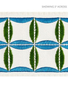 Scalamandre Trim Fiori Embroidered Tape Peacock SCT32880005