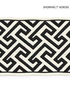 Scalamandre Trim Labyrinth Embroidered Tape Noir SCT33190005