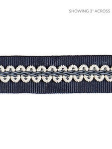 Scalamandre Trim Cecile Gimp Tape Navy SCV12430005