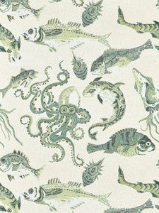 Scalamandre Wallpaper Mikonos Green & Eggshell SCWP815450005