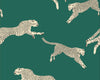 Leaping Cheetah Evergreen SCWP88449D0005 by Scalamandre Designer Wallpaper