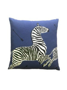 Scalamandre Pillow Zebras Outdoor   22 X 22 - Denim SCZEBRAOUT0005