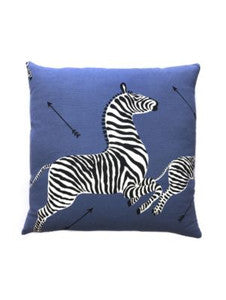 Scalamandre Pillow Zebras   22 X 22 - Denim SCZEBRAPILL0005