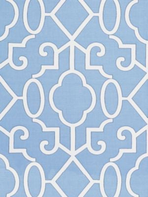 Ming Fretwork Delft SC270120006 by Scalamandre Designer Fabric ORIANA 45% VISCOSE 30% COTTON 25% LINEN INDIA MEDIUM DUTY Horizontal: 30" and Vertical: 27" 54 - Swanky Fabrics -