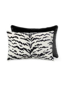 Scalamandre Pillow TigreVelvet   22 X 14 - Off-White & Black Black SCALTIGRPIL0006