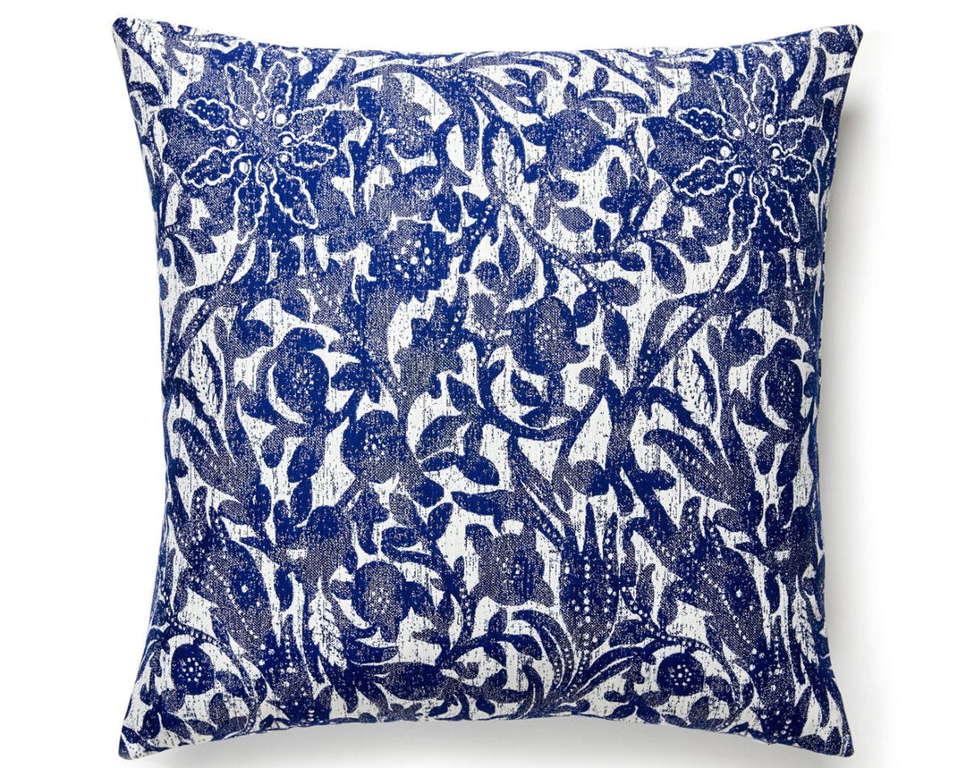 Bali Floral Outdoor Pillow 22 X 22 - Ultramarine SCBALIPILL0006 by Scalamandre Designer Pillow