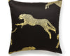 Leaping Cheetah Pillow 22 X 22 - Black Magic SCCHEETPILL0006 by Scalamandre Designer Pillow