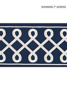 Scalamandre Trim Soutache Embroidered Tape Navy SCT32810006