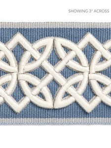 Scalamandre Trim Celtic Embroidered Tape Dusk Blue SCT32820006