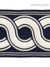 Scalamandre Trim Guilloche Embroidered Tape Indigo SCT32830006