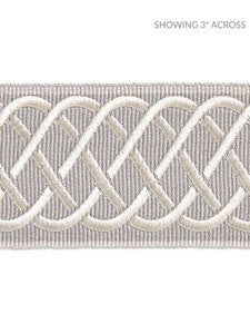 Scalamandre Trim Helix Embroidered Tape Silver Grey SCT32840006