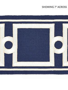 Scalamandre Trim Square Link Embroidered Tape Indigo SCT32870006