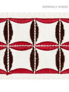 Scalamandre Trim Fiori Embroidered Tape Raspberry SCT32880006