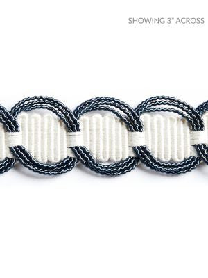 Crescent Braid River SCV12480006 by Scalamandre Designer Trim NOVANTA PASSEMENTERIE 56% FIBRANNE 28% COTTON 16% RAYON CHINA LIGHT DUTY Horizontal: 0.875" and Vertical: 0" 1.25 - Swanky Fabrics -