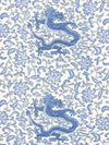 Scalamandre Fabric Chi'En Dragon Linen Print Hyacinth Blue SC165580007