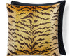Tigre/Velvet Pillow 22 X 22 - Ivory, Gold & Black / Black SCATIGRPILL0007 by Scalamandre Designer Pillow
