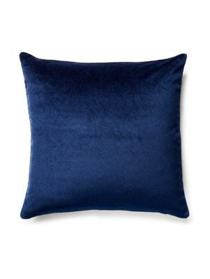 Bay Velvet Outdoor Pillow 22 X 22 - Navy SCBAYPILL0007 by Scalamandre Designer Pillows 100% SOLUTION DYED ACRYLIC U.S.A. Horizontal: and Vertical: 0 - Swanky Fabrics -