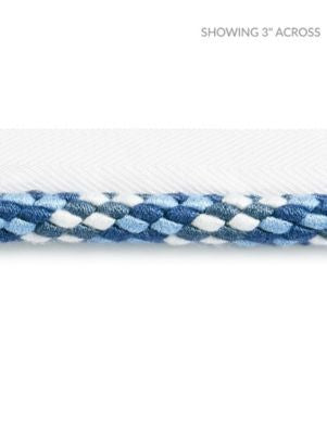 Obi Cord Newport Blue SCC3170007 by Scalamandre Designer Trim PACIFICA 51% COTTON 40% FIBRANNE 9% POLYESTER CHINA MEDIUM DUTY Horizontal: 1.5" and Vertical: 0" 0.5 - Swanky Fabrics -