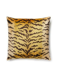 Scalamandre Pillow Tigre   22 X 22 - Ivory, Gold & Black SCTIGRPILL0007