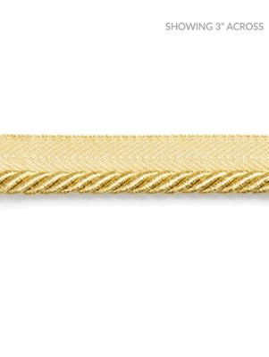Boulevard Cord Sunbeam SCC3140008 by Scalamandre Designer Trim NOVANTA PASSEMENTERIE 15% POLYESTER 1% ACRYLIC, 48% COTTON 19% RAYON 17% FIBRANNE CHINA LIGHT DUTY Horizontal: 0" and Vertical: 0" 0.25 - Swanky Fabrics -
