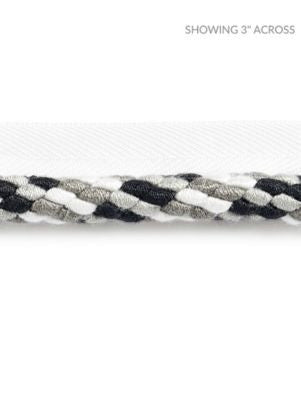 Obi Cord Newsprint SCC3170008 by Scalamandre Designer Trim PACIFICA 51% COTTON 40% FIBRANNE 9% POLYESTER CHINA MEDIUM DUTY Horizontal: 1.5" and Vertical: 0" 0.5 - Swanky Fabrics -