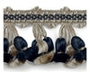 Newport Tassel Fringe - Silk Taupe, Black & Grey SCFT11030008 by Scalamandre Designer Trim