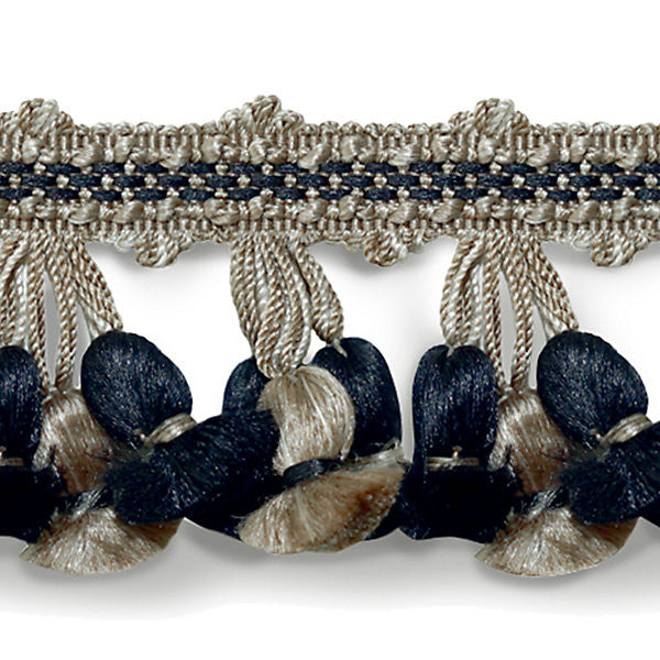 Newport Tassel Fringe - Silk Taupe, Black & Grey SCFT11030008 by Scalamandre Designer Trim