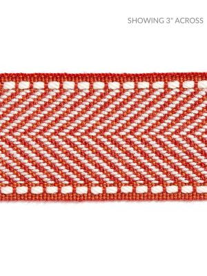 Montauk Herringbone Tape Coral SCT32850008 by Scalamandre Designer Trim HAMPTONS TRIMMINGS 99% ACRYLIC 1% POLYESTER CHINA LIGHT DUTY Horizontal: and Vertical: 1.88 - Swanky Fabrics -