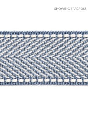 Montauk Herringbone Tape Dusk Blue SCT32850009 by Scalamandre Designer Trim HAMPTONS TRIMMINGS 99% ACRYLIC 1% POLYESTER CHINA LIGHT DUTY Horizontal: and Vertical: 1.88 - Swanky Fabrics -