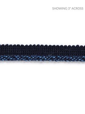 Millstone Twisted Cord Indigo SCC3040013 by Scalamandre Designer Trim HAMPTONS TRIMMINGS 90% VISCOSE 10% ACRYLIC ITALY LIGHT DUTY Horizontal: and Vertical: 0.19 - Swanky Fabrics -