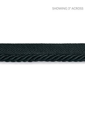 Boulevard Cord Noir SCC3140024 by Scalamandre Designer Trim NOVANTA PASSEMENTERIE 15% POLYESTER 1% ACRYLIC, 48% COTTON 19% RAYON 17% FIBRANNE CHINA LIGHT DUTY Horizontal: 0" and Vertical: 0" 0.25 - Swanky Fabrics -