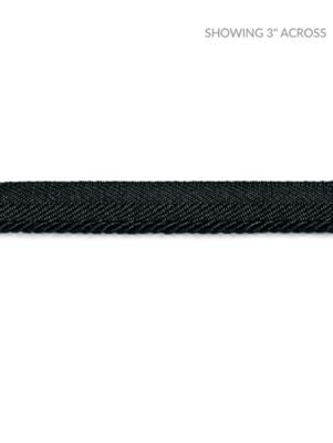 Avenue Cord Noir SCC3150024 by Scalamandre Designer Trim NOVANTA PASSEMENTERIE 16% FIBRANNE 2% ACRYLIC, 38% POLYESTER 26% COTTON 18% RAYON CHINA LIGHT DUTY Horizontal: 0" and Vertical: 0" 0.13 - Swanky Fabrics -