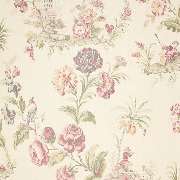 Somerset Silk Warp Print/Bloom 16585-001 by Scalamandre Designer Fabric SCALAMANDRE WAREHOUSE 53% VISCOSE 47% SILK THAILAND LIGHT DUTY Horizontal: 76.25" and Vertical: 52.5" 54" - Swanky Fabrics -