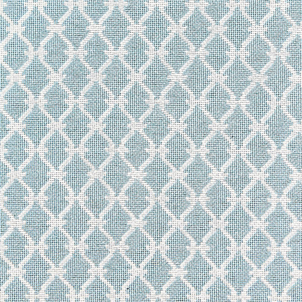 Trellis Weave/Sky 27009-003 by Scalamandre Designer Fabric SPRING 2015 STOCKED AT 77% COTTON;20% POLYESTER;3% NYLON USA HEAVY DUTY Horizontal: 2.125" and Vertical: 1.75" 53" - Swanky Fabrics -