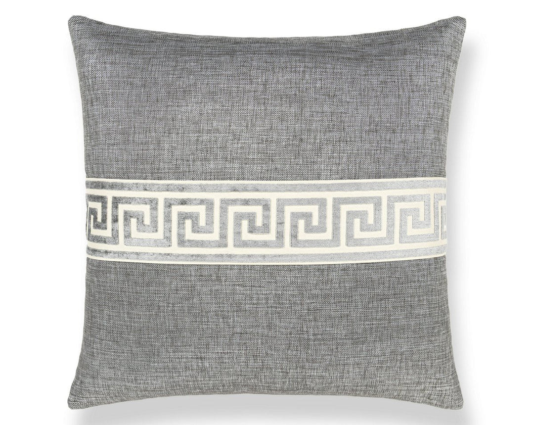 Greek Key Pillow 22 X 22 - Stone SCSDDTT32793025 by Scalamandre Designer Pillow