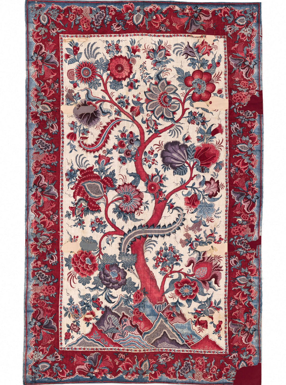 Metropolitan Palampore Mural Red Multi SCWP885670004 by Scalamandre Designer Wallpaper
