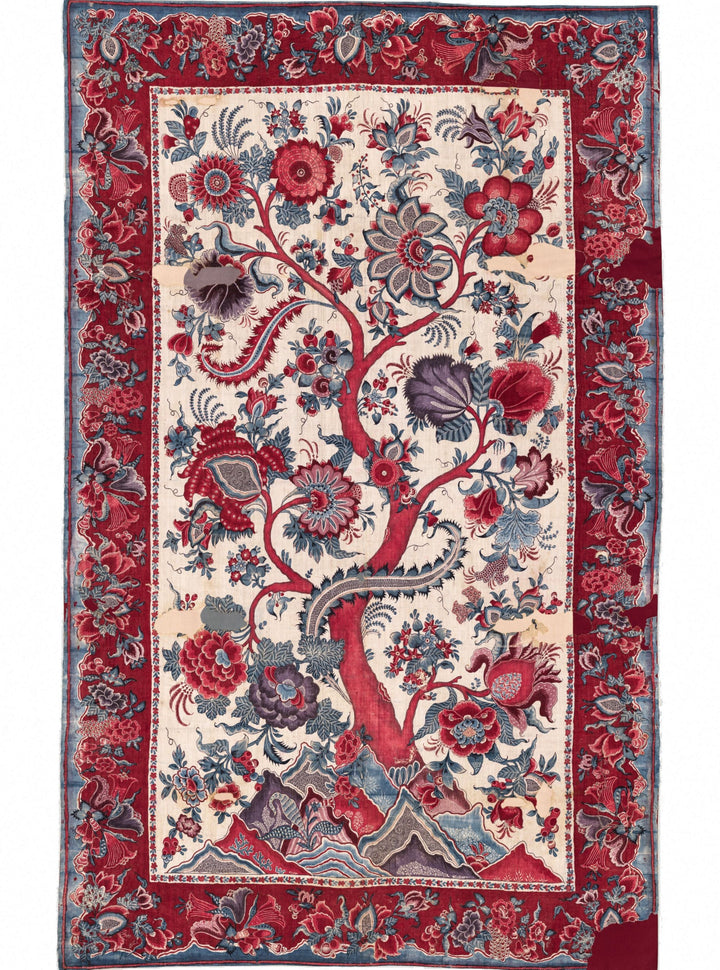 Metropolitan Palampore Mural Aegean SCWP885670002 by Scalamandre Designer Wallpaper